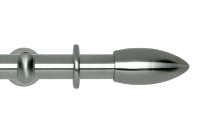 Hallis Neo Bullet 28mm Metal Curtain Pole (Cup Brackets) - Stainless Steel