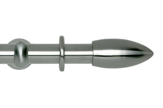Hallis Neo Bullet 28mm Metal Curtain Pole (Cup Brackets) - Stainless Steel