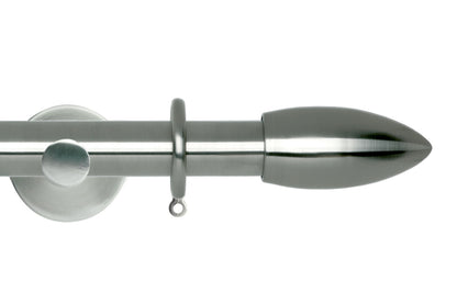 Hallis Neo Bullet 28mm Metal Curtain Pole (Cylinder Brackets) - Stainless Steel