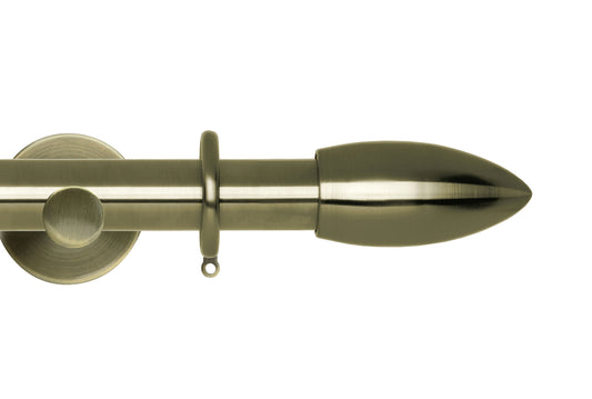 Hallis Neo Bullet 28mm Metal Curtain Pole (Cylinder Brackets) - Spun Brass