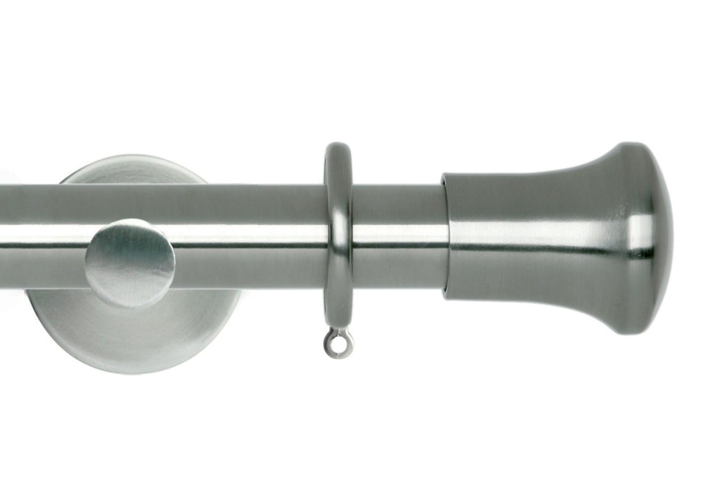 Hallis Neo Trumpet 28mm Metal Curtain Pole (Cylinder Brackets) - Stainless Steel