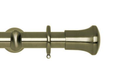 Hallis Neo Trumpet 28mm Metal Curtain Pole (Cup Brackets) - Spun Brass