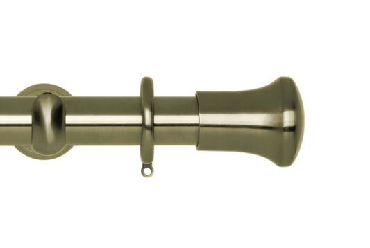Hallis Neo Trumpet 28mm Metal Curtain Pole (Cup Brackets) - Spun Brass