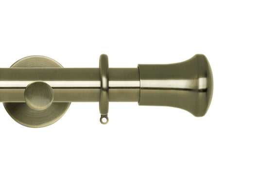 Hallis Neo Trumpet 28mm Metal Curtain Pole (Cylinder Brackets) - Spun Brass