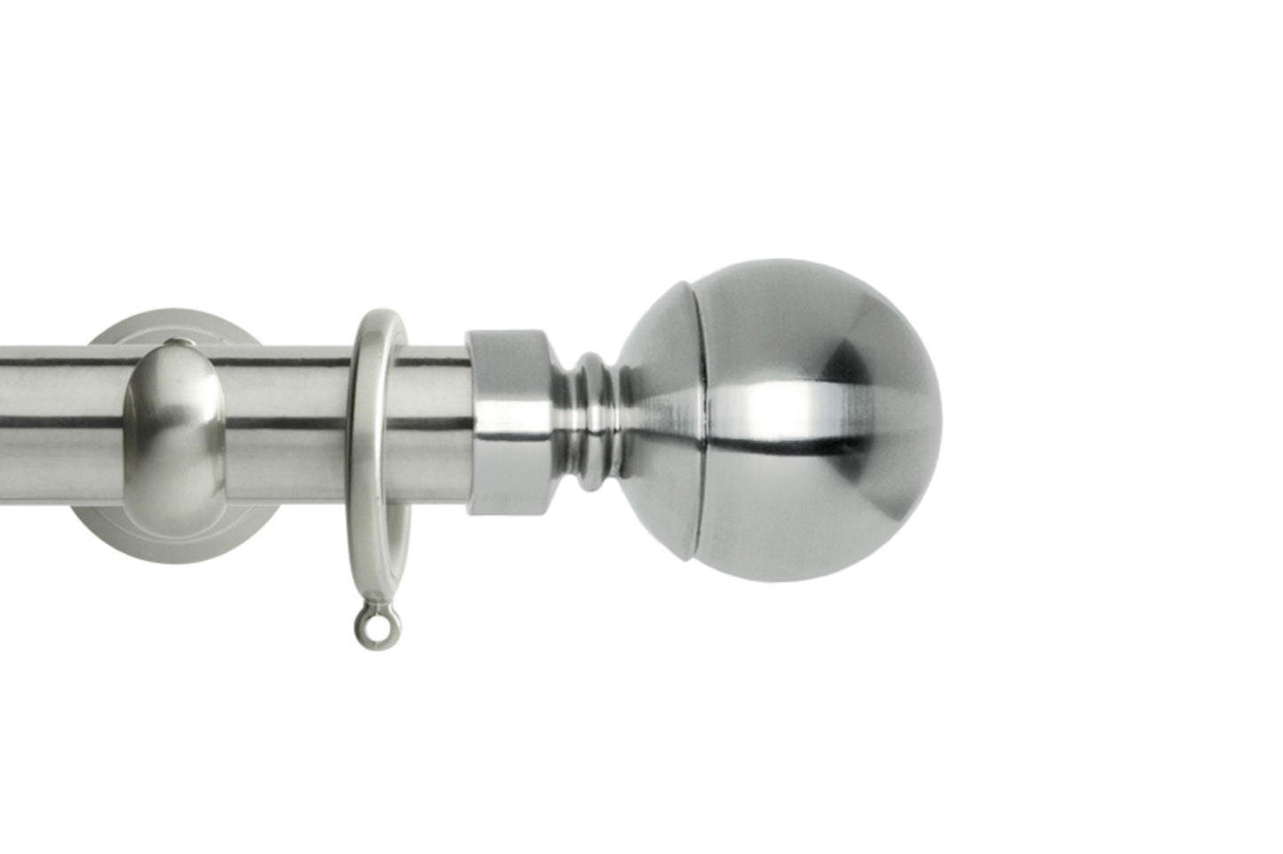 Hallis Neo Ball 28mm Metal Curtain Pole (Cup Brackets) - Stainless Steel