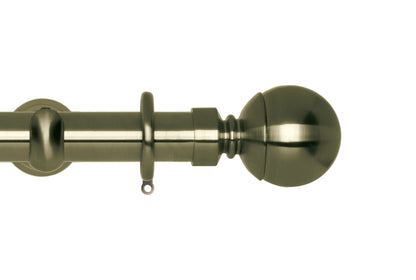 Hallis Neo Ball 28mm Metal Curtain Pole (Cup Brackets) - Spun Brass