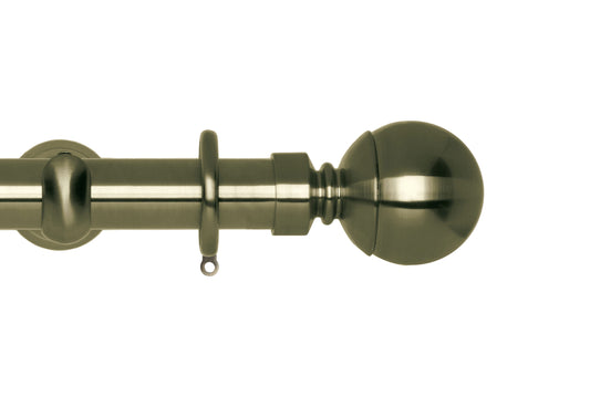 Hallis Neo Ball 28mm Metal Curtain Pole (Cup Brackets) - Spun Brass