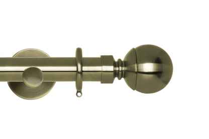 Hallis Neo Ball 28mm Metal Curtain Pole (Cylinder Brackets) - Spun Brass