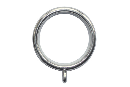 Neo 28mm Metal Curtain Rings (Pack of 6) - Stainless Steel