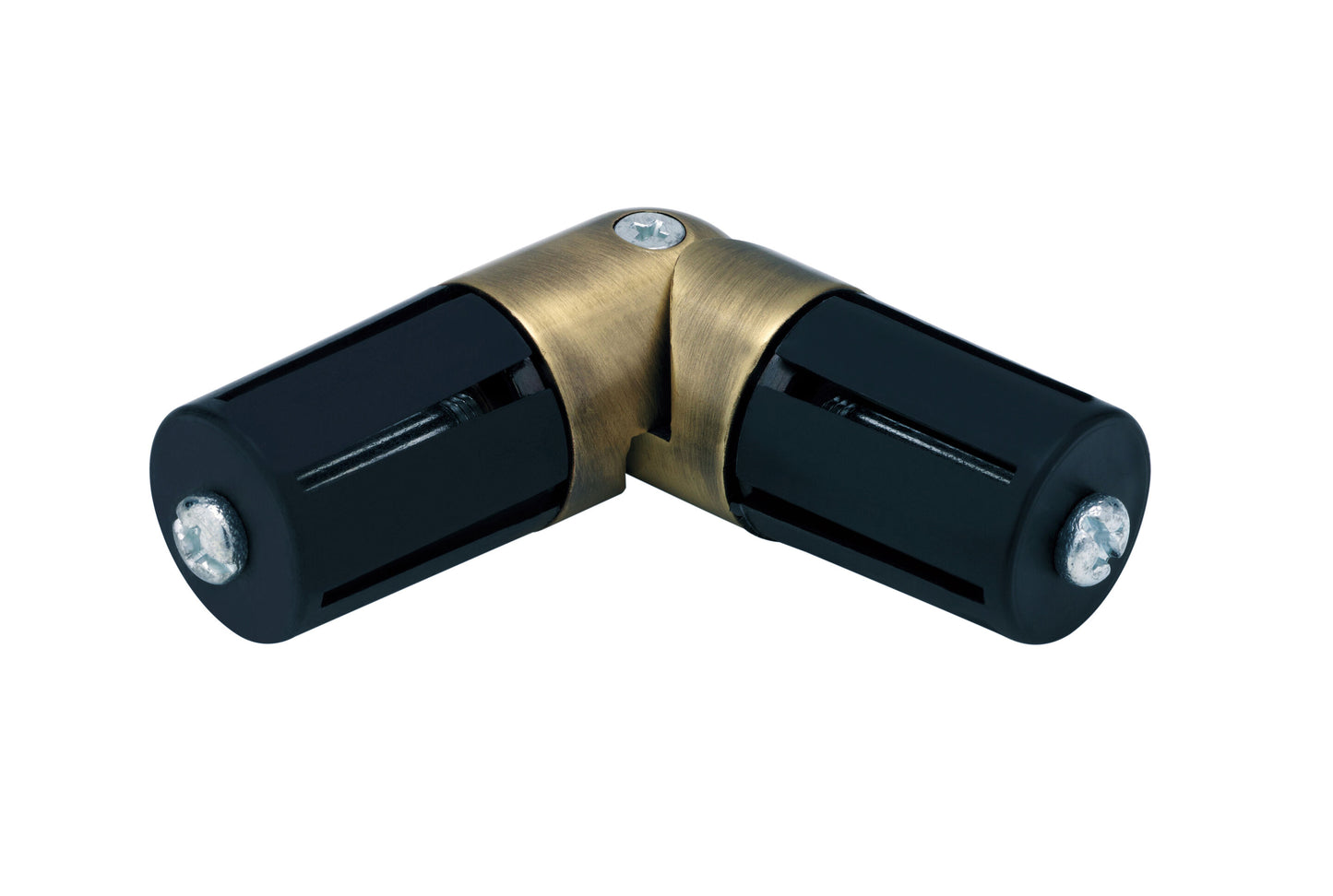 Hallis Neo 28mm Metal Curtain Pole Corner Joint - Spun Brass