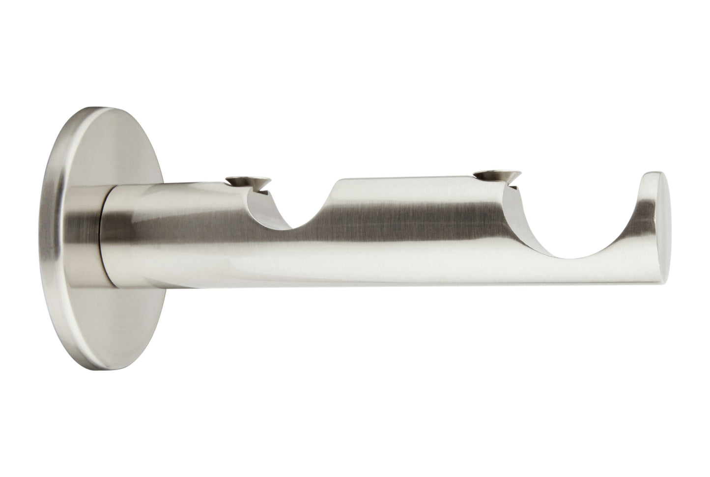 Hallis Neo 19/28mm Double Metal Curtain Pole Bracket - Stainless Steel