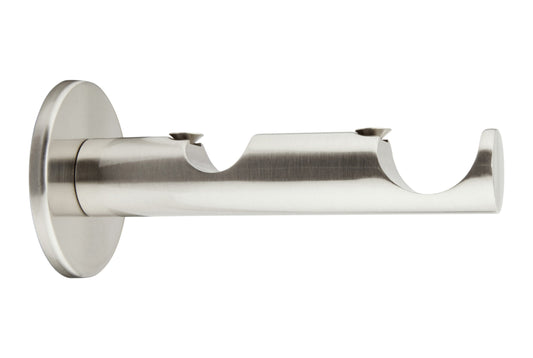 Hallis Neo 19/28mm Double Metal Curtain Pole Bracket - Stainless Steel