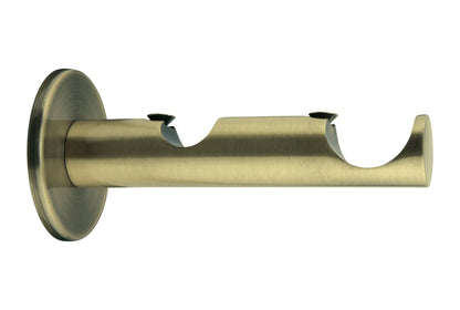 Hallis Neo 19/28mm Double Metal Curtain Pole Bracket - Spun Brass