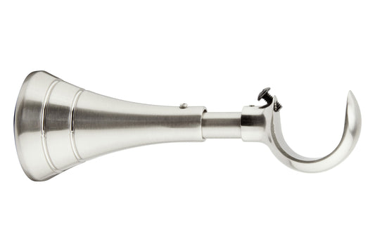 Hallis Neo 28mm Extendable Metal Curtain Pole Bracket - Stainless Steel