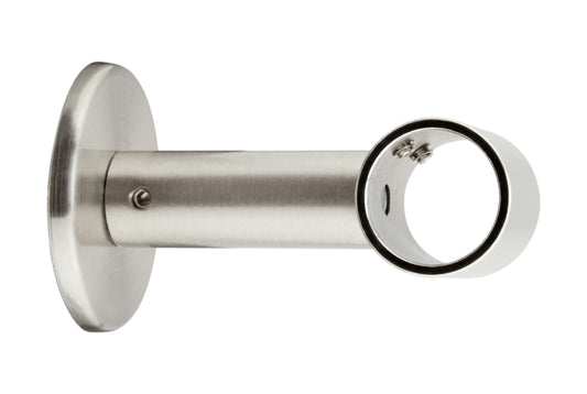 Hallis Neo 19mm Metal Curtain Pole Ceiling Bracket - Stainless Steel