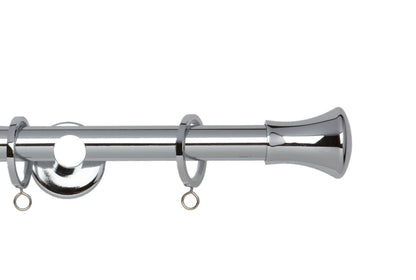 Hallis Neo Trumpet 19mm Metal Curtain Pole - Chrome