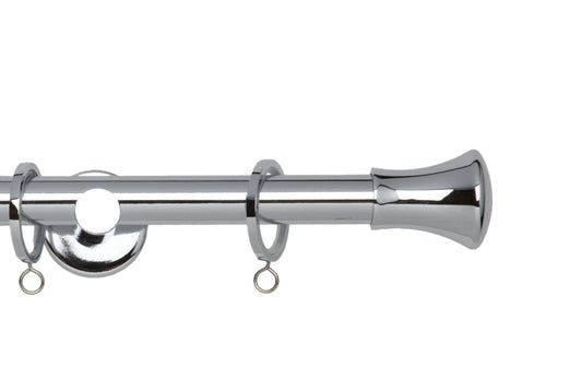 Hallis Neo Trumpet 19mm Metal Curtain Pole - Chrome