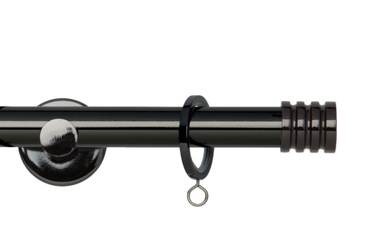 Hallis Neo Stud 19mm Metal Curtain Pole - Black Nickel