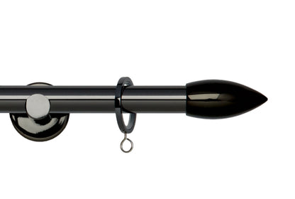 Hallis Neo Bullet 19mm Metal Curtain Pole - Black Nickel