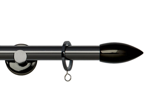 Hallis Neo Bullet 19mm Metal Curtain Pole - Black Nickel