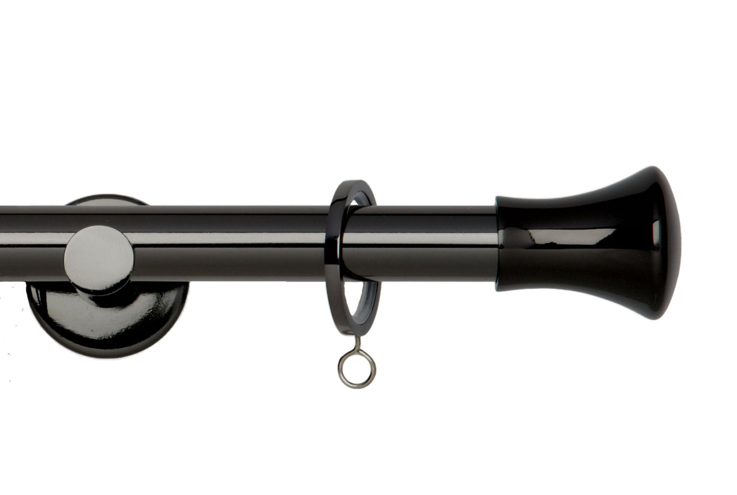 Hallis Neo Trumpet 19mm Metal Curtain Pole - Black Nickel