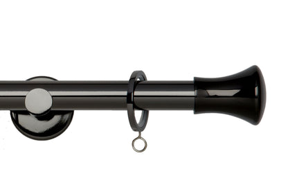 Hallis Neo Trumpet 19mm Metal Curtain Pole - Black Nickel