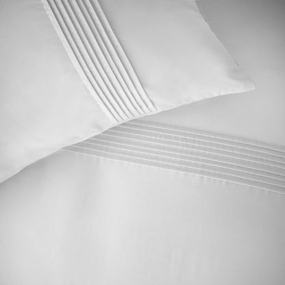 Catherine Lansfield Pintuck Easy Iron Percale Duvet Cover Set - White