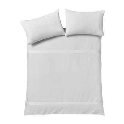 Catherine Lansfield Pintuck Easy Iron Percale Duvet Cover Set - White