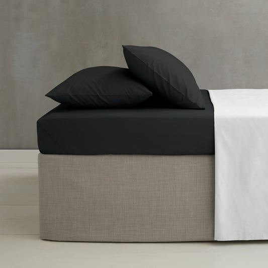 Catherine Lansfield Easy Iron Percale Fitted Sheet - Black