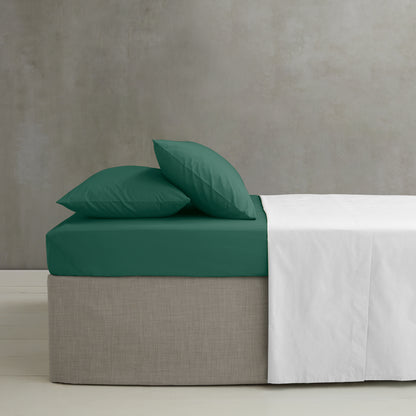 Catherine Lansfield Easy Iron Percale Fitted Sheet - Dark Green