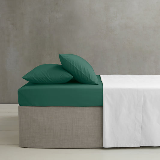 Catherine Lansfield Easy Iron Percale Fitted Sheet - Dark Green