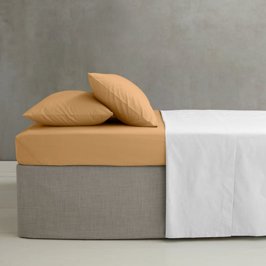 Catherine Lansfield Easy Iron Percale Fitted Sheet - Caramel