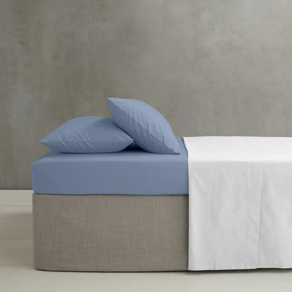 Catherine Lansfield Easy Iron Percale Fitted Sheet - Lansfield Blue