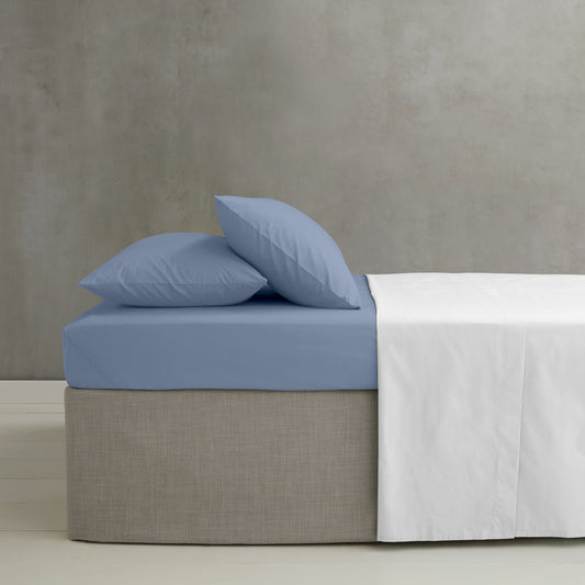 Catherine Lansfield Easy Iron Percale Fitted Sheet - Lansfield Blue