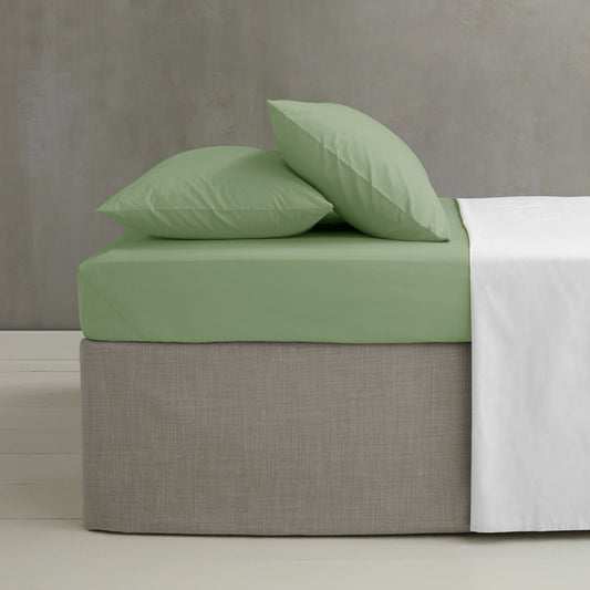 Catherine Lansfield Easy Iron Percale Fitted Sheet - Sage Green