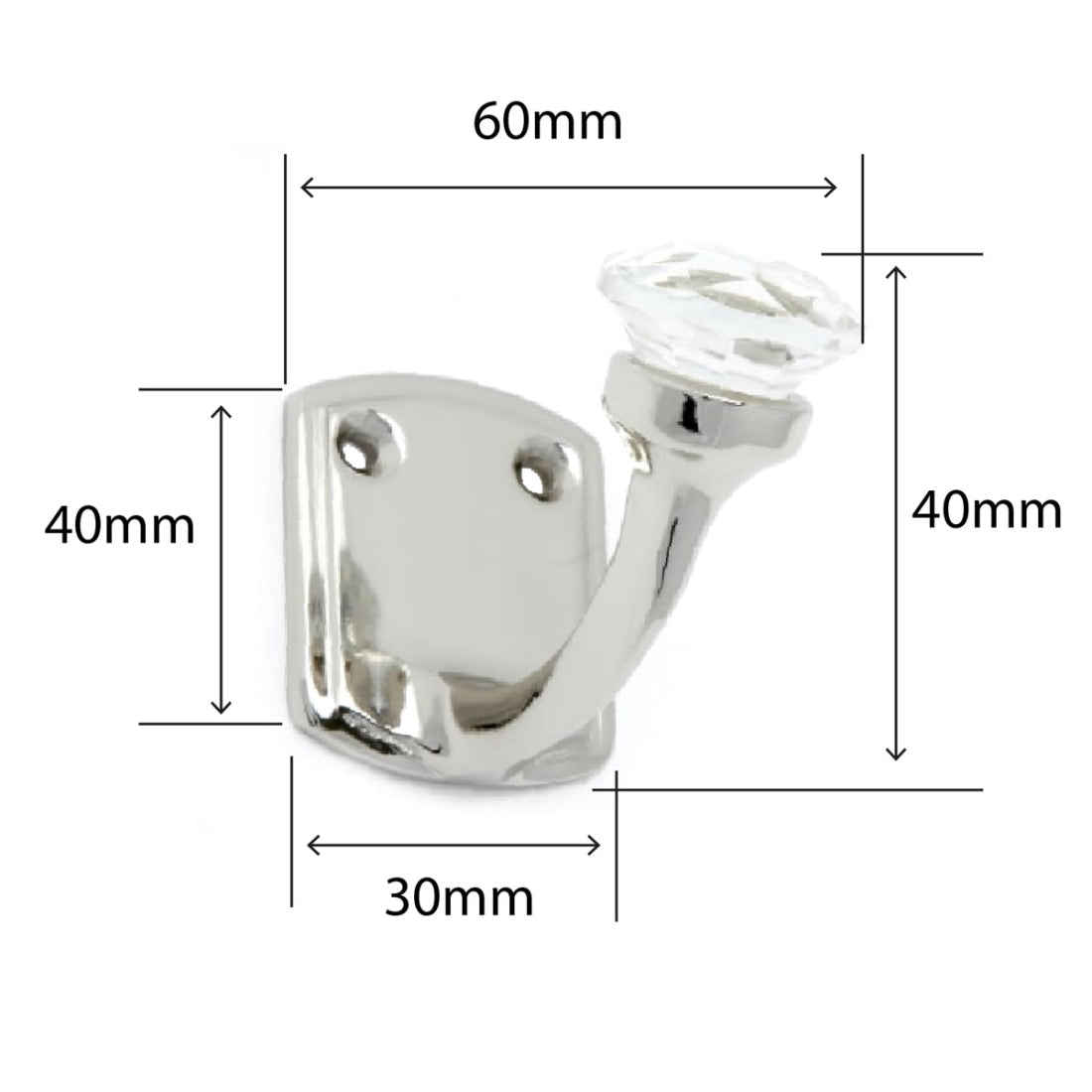 Laura Ashley Connie Single Coat Hook - Chrome