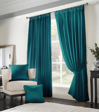 Alan Symonds Madison Pencil Pleat Curtains - Teal