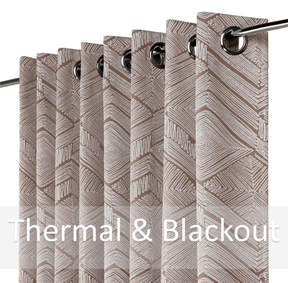 Alan Symonds Aztec Blackout Eyelet Curtains - Rust