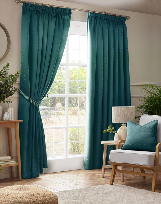Alan Symonds Madison Pencil Pleat Curtains - Teal