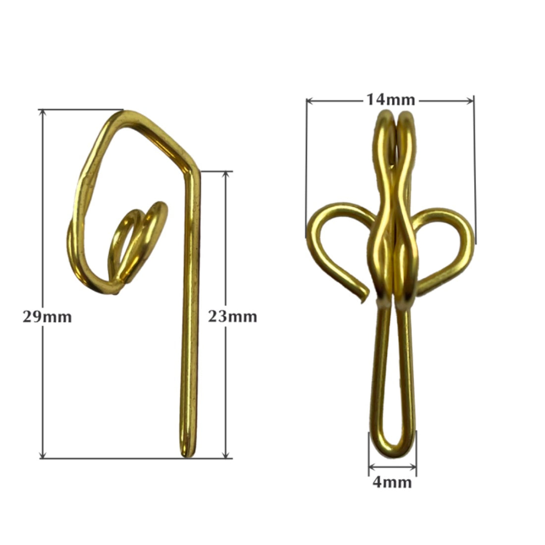 Jones Brass Plated Metal Curtain Hooks (Pack of 100)
