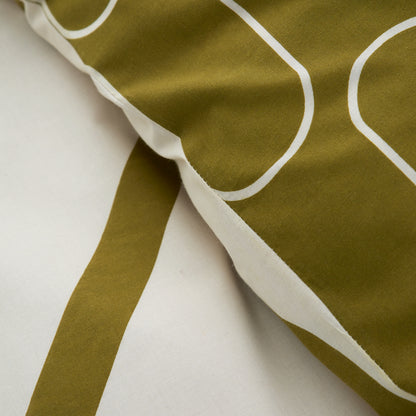 Catherine Lansfield Linear Curve Geometric Duvet Cover Set - Olive