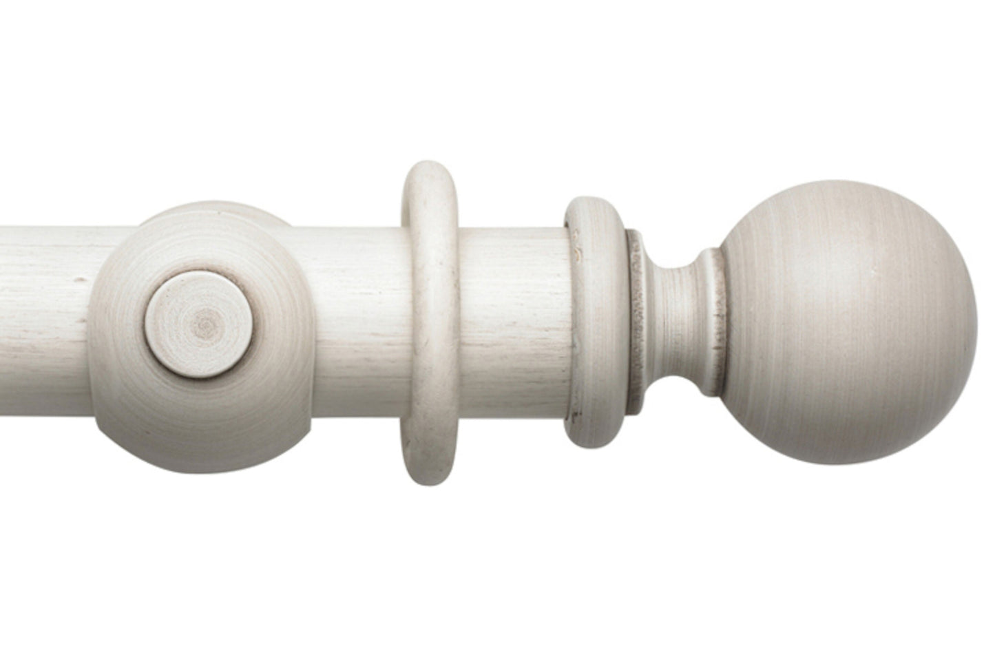 Hallis Modern Country Ball 45mm Wooden Curtain Pole - Brushed Ivory