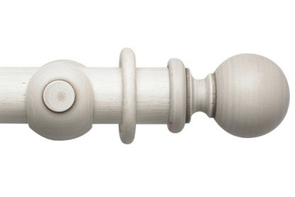 Hallis Modern Country Ball 45mm Wooden Curtain Pole - Brushed Ivory