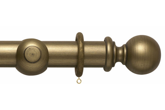 Hallis Modern Country Ball 45mm Wooden Curtain Pole - Gold Black