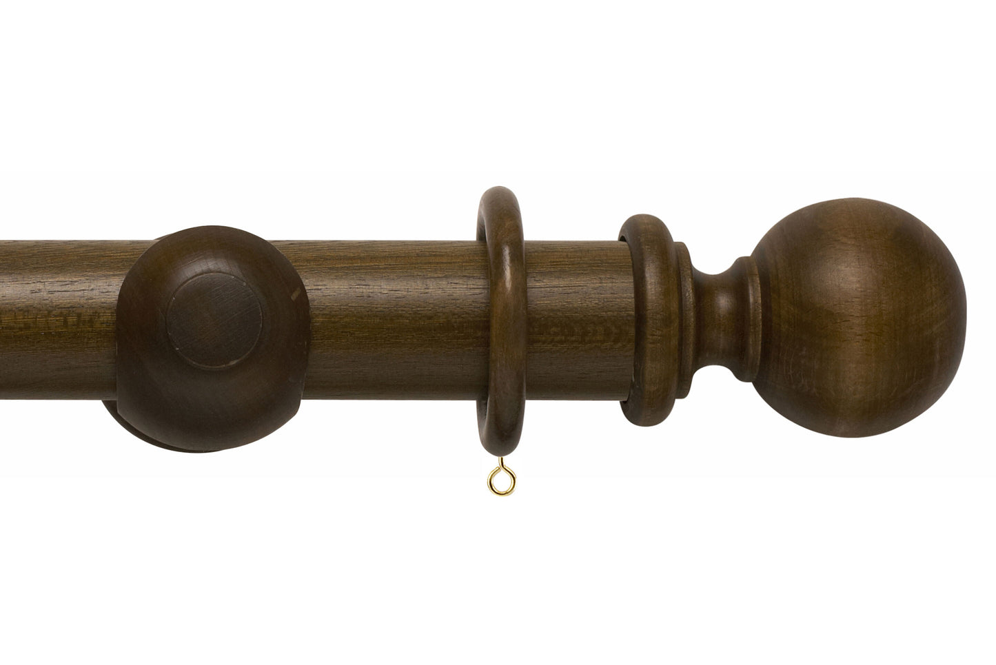 Hallis Modern Country Ball 45mm Wooden Curtain Pole - Dark Oak