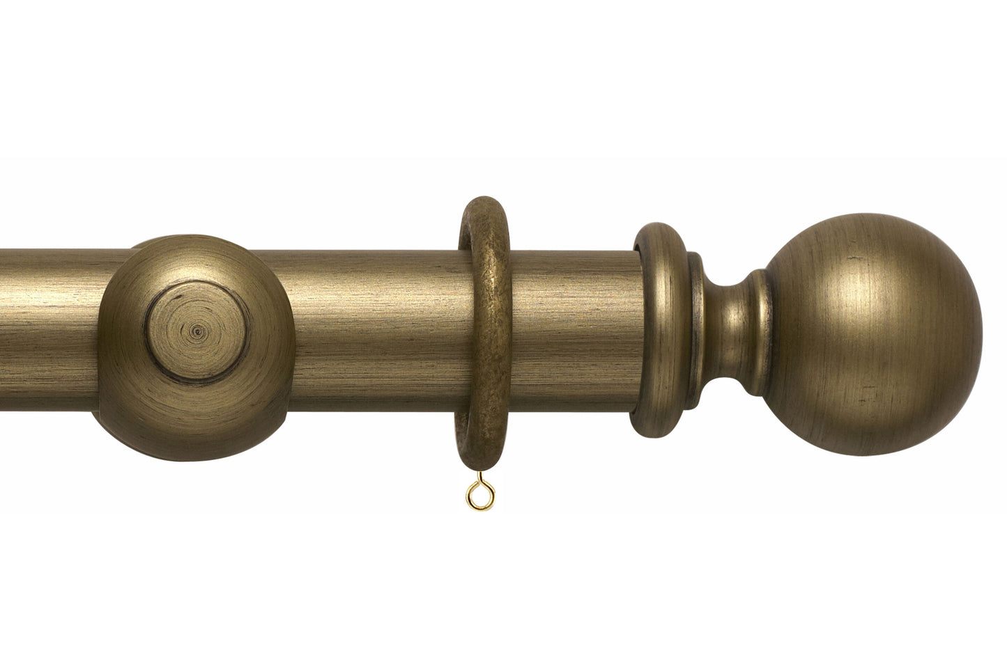 Hallis Modern Country Ball 55mm Wooden Curtain Pole - Gold Black