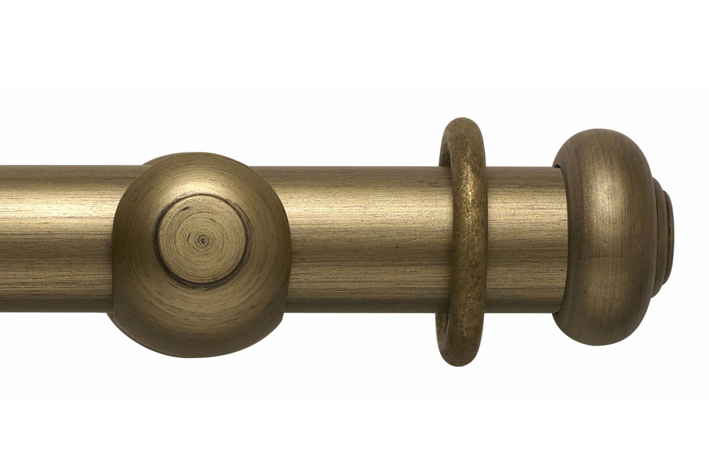 Hallis Modern Country Button 55mm Wooden Curtain Pole - Gold Black