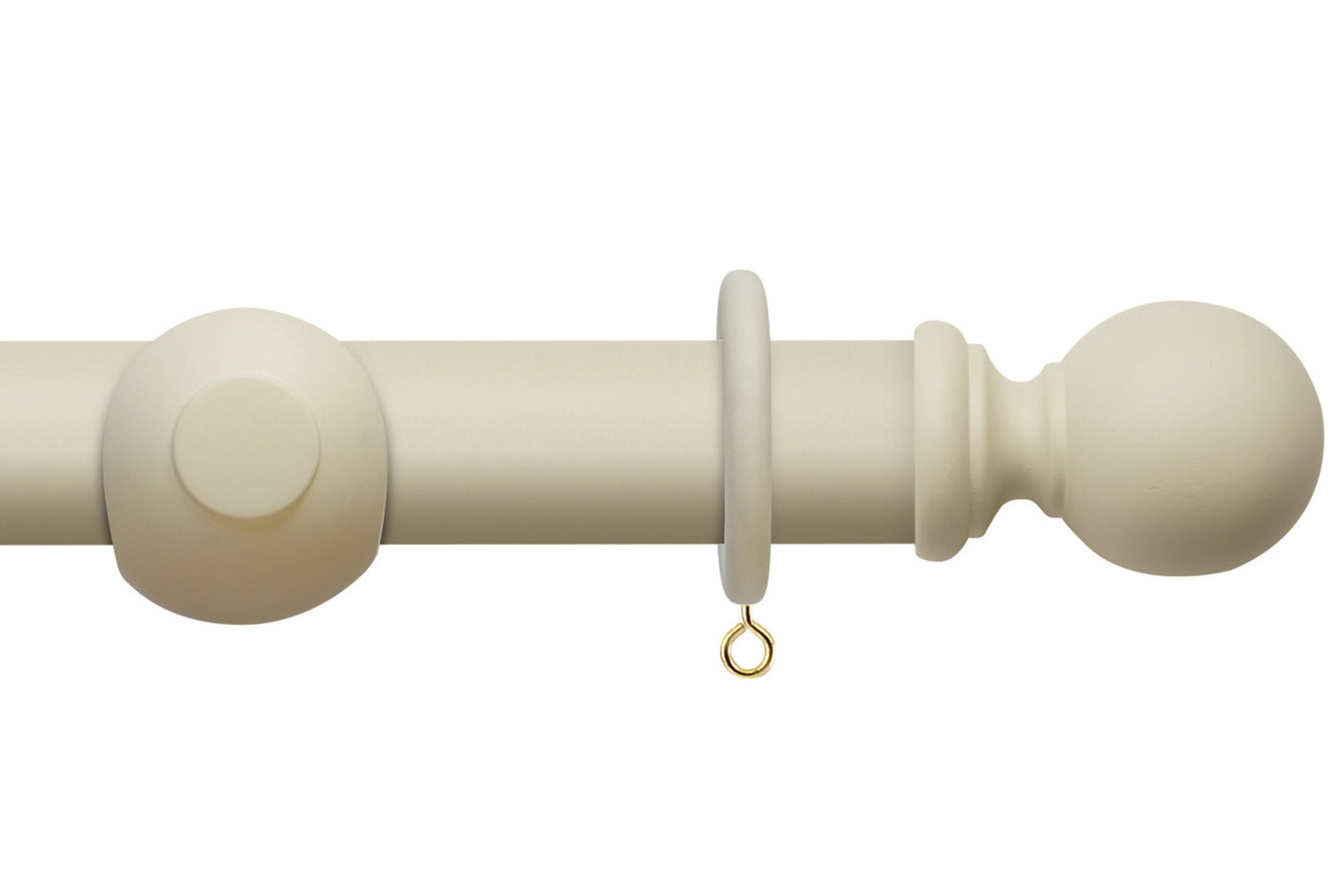 Hallis Modern Country Ball 45mm Wooden Curtain Pole - Pearl