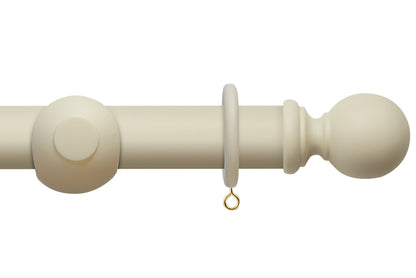Hallis Modern Country Ball 45mm Wooden Curtain Pole - Pearl