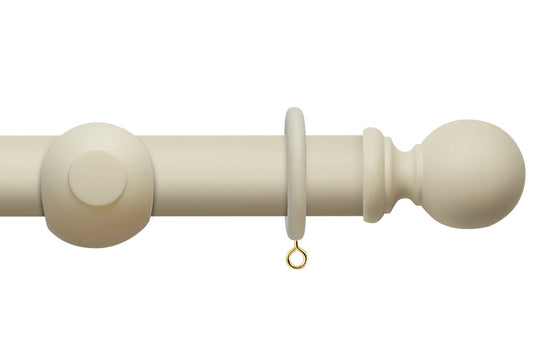 Hallis Modern Country Ball 45mm Wooden Curtain Pole - Pearl